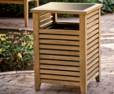Wellspring - square timber litter bin with aluminium lid