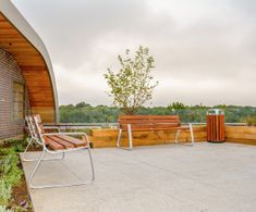 Outdoor furniture for university library's roof terrace