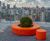 Colourful seating and planters - apartment roof terrace 3