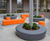 Colourful seating and planters - apartment roof terrace 5