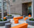 Colourful seating and planters - apartment roof terrace 6