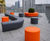 Colourful seating and planters - apartment roof terrace 8
