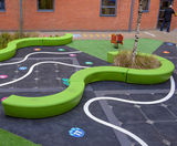 Plastic seating for paediatric hospital courtyard  - on this page