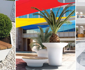 Create landscapes with 2-in-1 planter/seating ranges