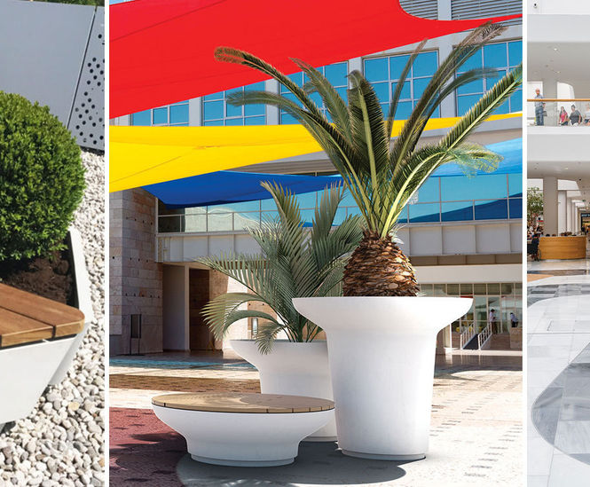 Create landscapes with 2-in-1 planter/seating ranges