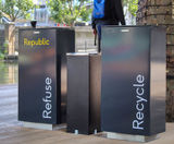Custom litter and recycling bins for Republic London - on this page