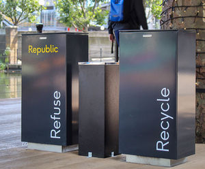Custom litter and recycling bins for Republic London