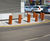 Corten steel bollards and cycle stands for retail park 10
