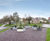 Black and white planters brighten central community area 1