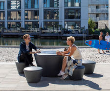 Loop Picnic - recycled plastic outdoor circular table and bench set