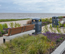 Diamante concrete & timber benches at Fylde Promenade