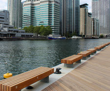 Bespoke mooring benches for Wood Wharf