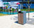 Contemporary seating and bins for Rugby Service Station 8