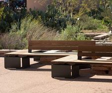 Link - modular timber and steel outdoor bench system for public spaces