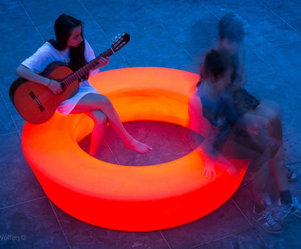 Loop Light illuminated indoor seating