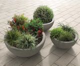 Ball - reconstituted stone outdoor semi-spherical planter - on this page