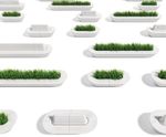 Delta - modular concrete planter and bench system for outdoor spaces