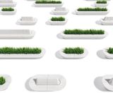 Delta - modular concrete planter and bench system for outdoor spaces - on this page