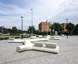 Tree Line - modular outdoor reconstituted marblestone or granite bench - on this page