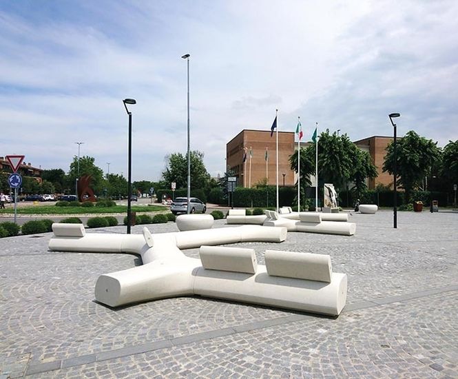 Tree Line - modular outdoor reconstituted marblestone or granite bench