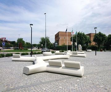 Tree Line - modular outdoor reconstituted marblestone or granite bench