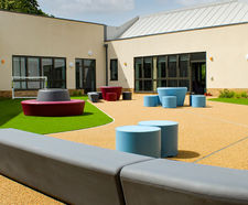 Outdoor seats and tables for mental health clinic