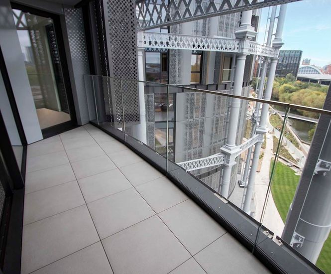 Porcelain paving for iconic Gasholders buildings