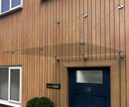 Type P glass and stainless steel door canopy