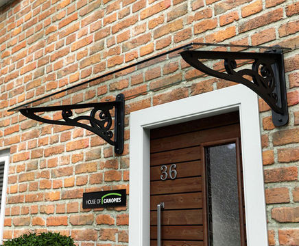 Type J traditional scroll door canopy