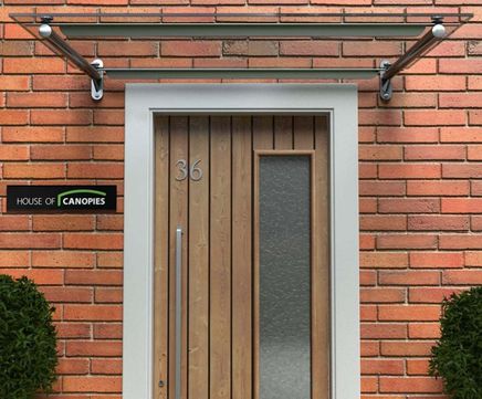 Type C contemporary flat glass door canopy