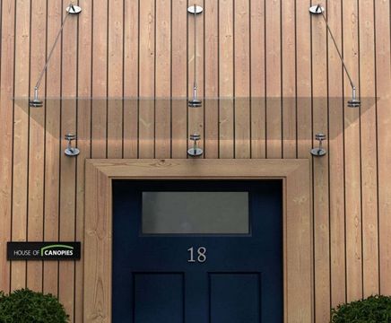 Type P glass door canopy - DDA-compliant