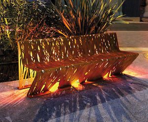 Crossed Contemporary Laser-cut Steel Bench By LAB23