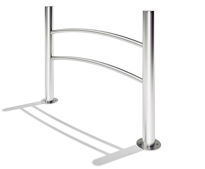 Navy pedestrian guardrail - by LAB23