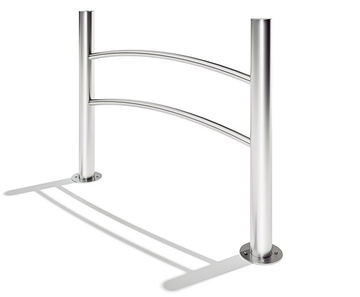Navy pedestrian guardrail - by LAB23