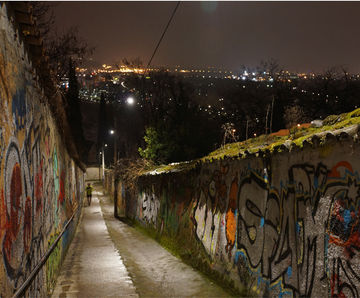Soulary LED catenary light by LEC Lyon