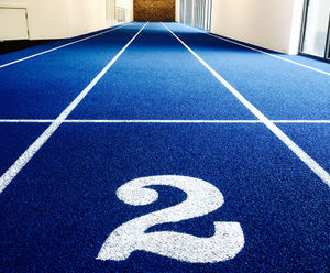 Indoor IAAF athletics track system for Dorset school