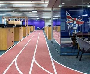 Custom athletics track for office environment