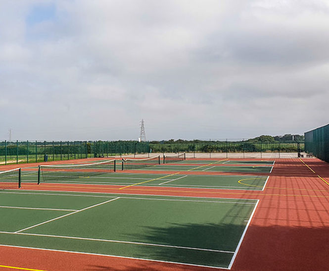 Surface refurbishment for tennis and netball courts