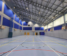 Floor refurbishment and acoustics for school sports hall