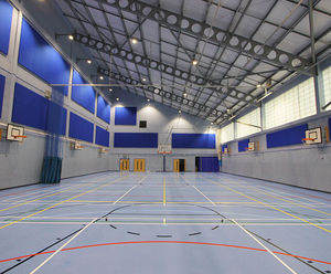 Floor refurbishment and acoustics for school sports hall