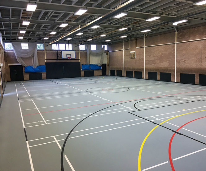 Sports hall floor refurbishment for academy
