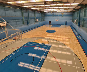 Maple flooring for professional-level basketball court