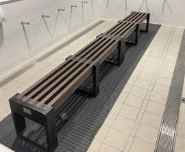 Edge recycled plastic indoor bench