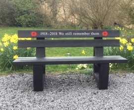 Recycled plastic memorial benches
