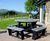 Easy-Fit - round recycled plastic picnic table and bench set 1