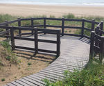 Recycled plastic post-and-rail fencing