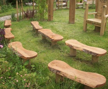 Rustic timber seating set