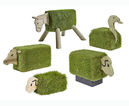 Farm Set play seating covered with artificial grass