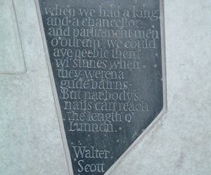 Easdale slate panel in Canongate wall