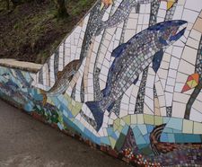 Interpretive mosaic for Shin Falls visitor centre
